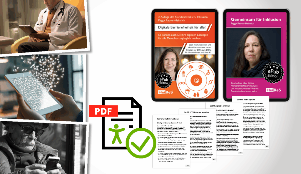 2 Barrierefreie ePubs von der Firma HeiReS "Digitale Barrierefreiheit für alle!" und "Gemeinsam für Inklusion"